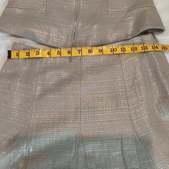 Luca Luca Silver shimmery top and skirt Italy size 40 - Picture 4 of 11